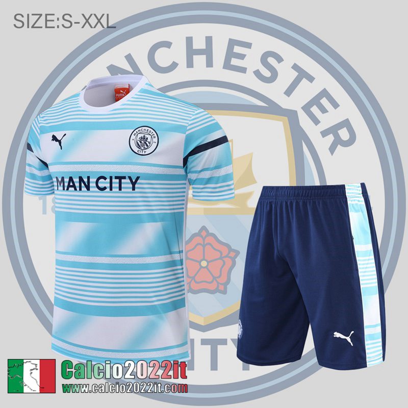 Manchester City T-Shirt blu bianco Uomo 2022 2023 PL602