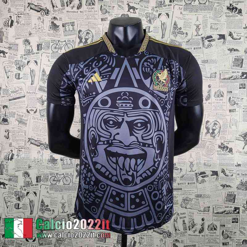 Messico Maglia Calcio Coppa del Mondo Oro nero Uomo 2022 2023 AG48