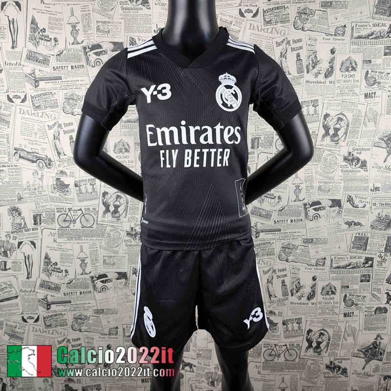 Real Madrid Maglia Calcio Y-3 nero Bambini 2022 2023 AK15