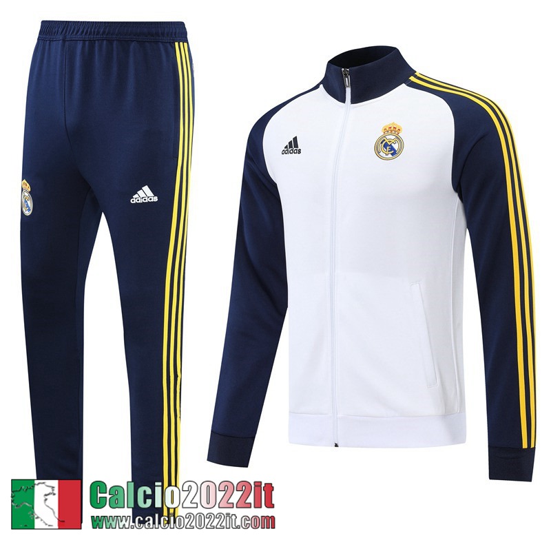 Real Madrid Full Zip Giacca Bianco Uomo 2022 2023 JK453