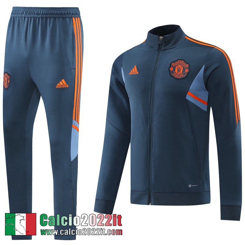 Manchester United Full Zip Giacca blu Uomo 2022 2023 JK463