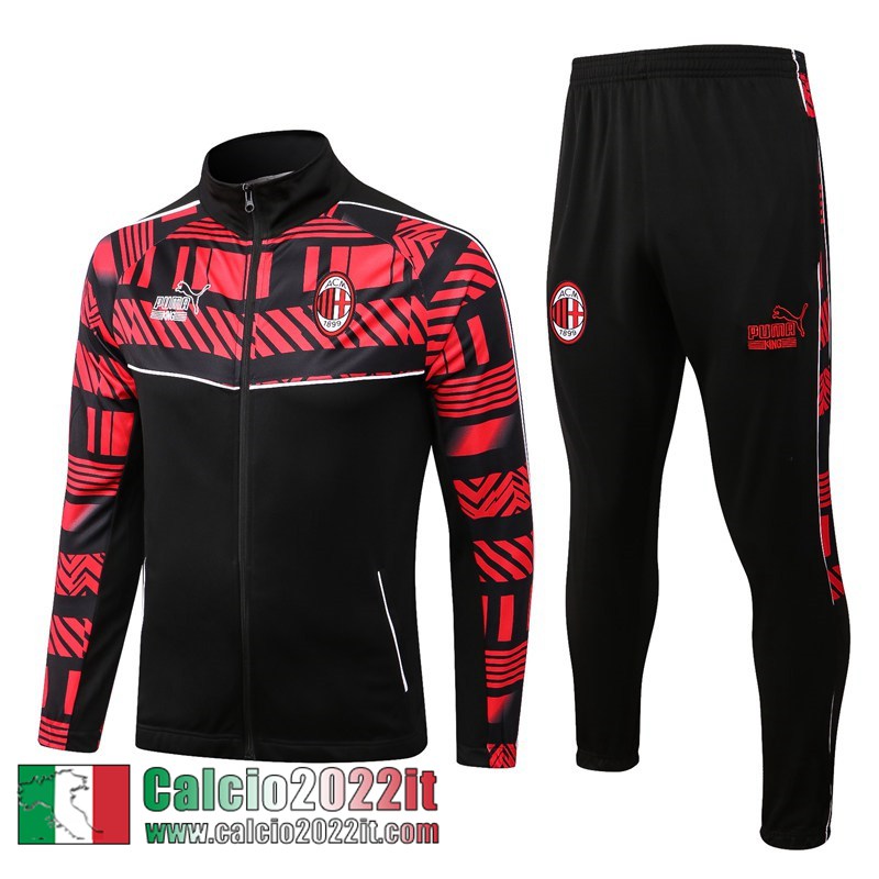 AC Milan Full Zip Giacca Nero rosso Uomo 2022 2023 JK481