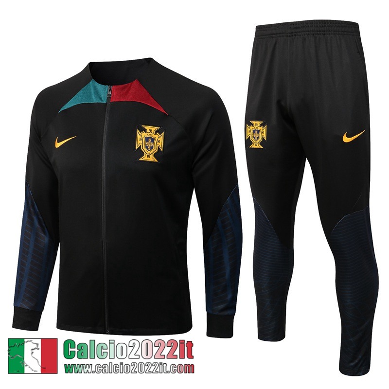 Portogallo Full Zip Giacca Nero Uomo 2022 2023 JK488