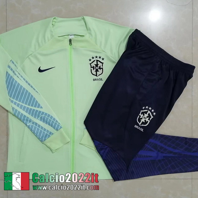 Brasile Full Zip Giacca verde Uomo 2022 2023 JK489