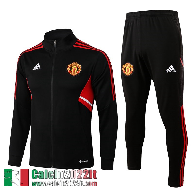 Manchester United Full Zip Giacca Nero Uomo 2022 2023 JK492