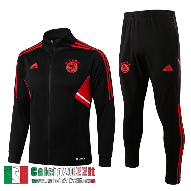 Bayern Monaco Full Zip Giacca Nero Uomo 2022 2023 JK493