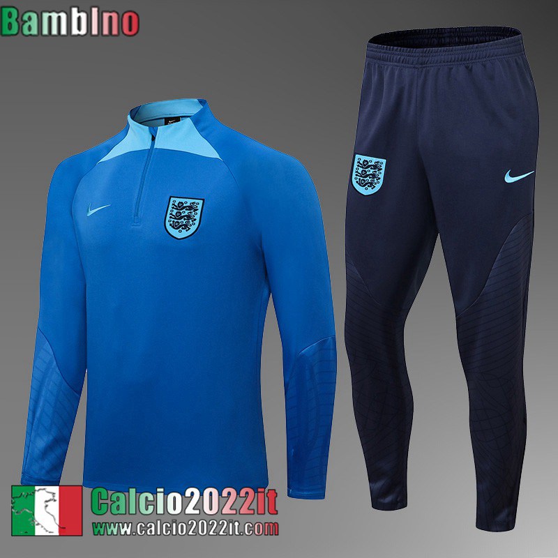 Inghilterra Tute Calcio blu Bambini 2022 2023 TK339