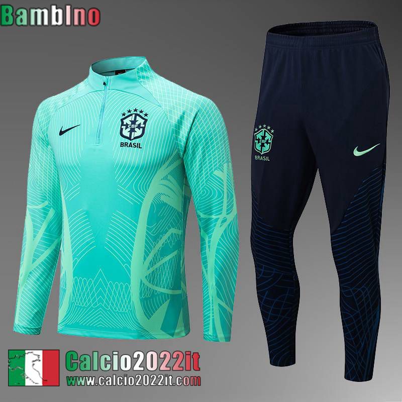 Brasile Tute Calcio verde Bambini 2022 2023 TK340