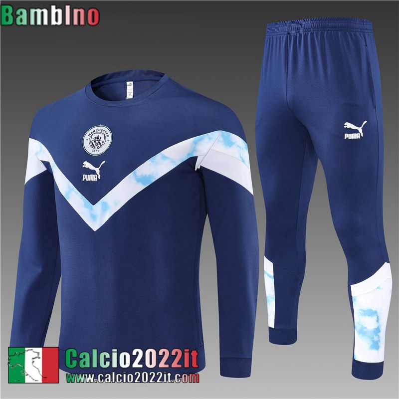 Manchester City Tute Calcio blu Bambini 2022 2023 TK323