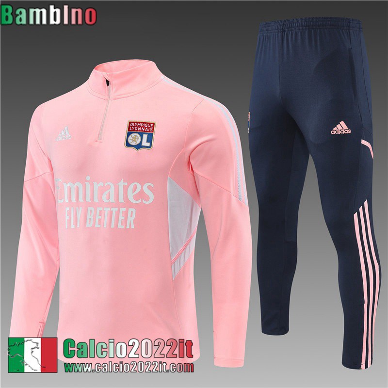 Olympique Lione Tute Calcio rosa Bambini 2022 2023 TK325