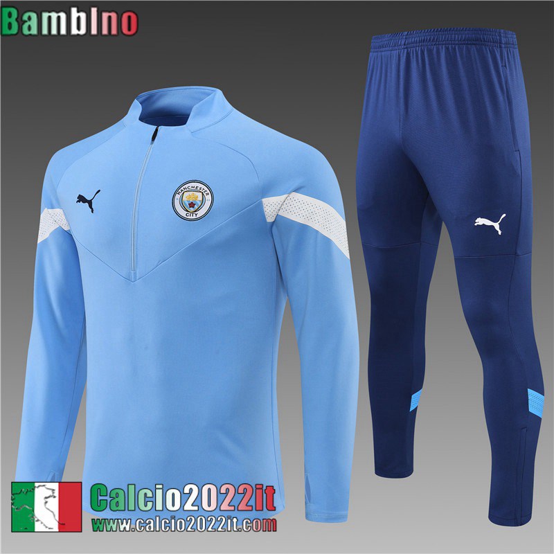 Manchester City Tute Calcio blu Bambini 2022 2023 TK337