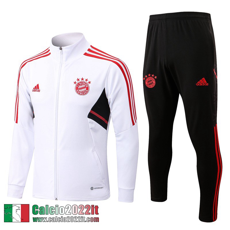 Bayern Monaco Full-Zip Giacca Bianco Uomo 2022 2023 JK528