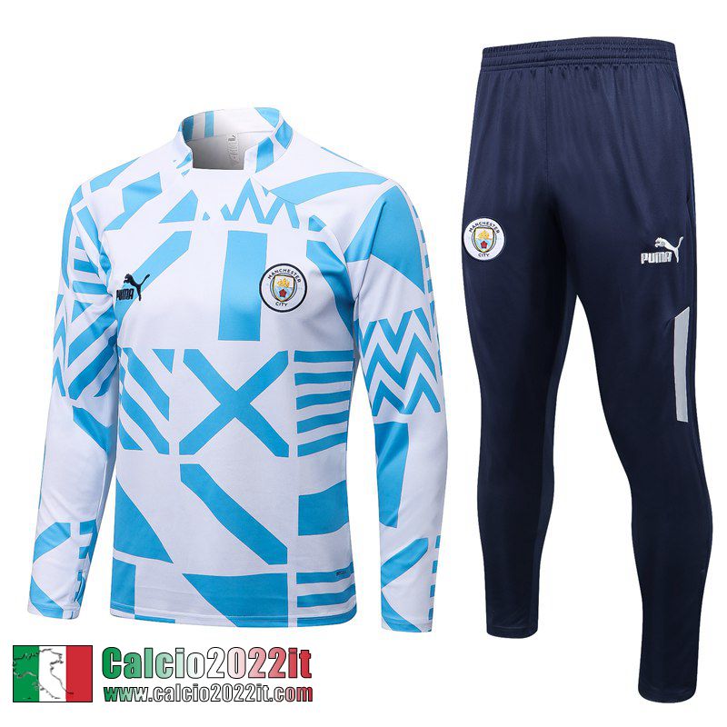 Manchester City Tute Calcio bianco blu Uomo 2022 2023 TG445