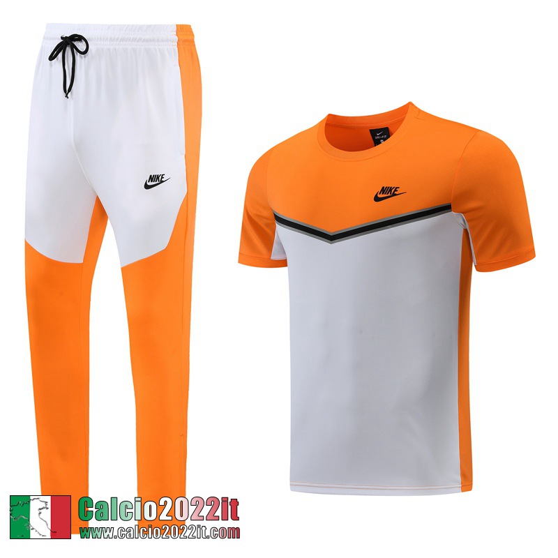 Sport Tute Calcio T Shirt bianco-arancione Uomo 2022 2023 TG483