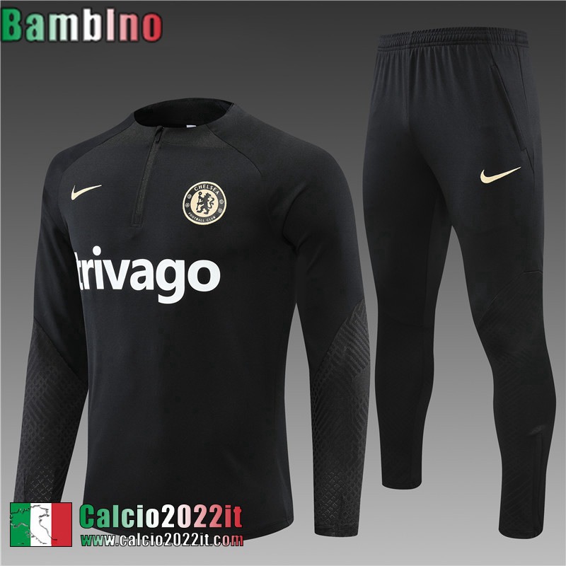 Chelsea Tute Calcio Nero Bambini 2022 2023 TK351