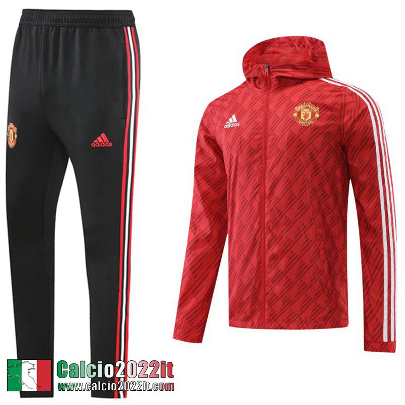 Manchester United Giacca a vento Cappuccio rosso Uomo 2022 2023 WK104