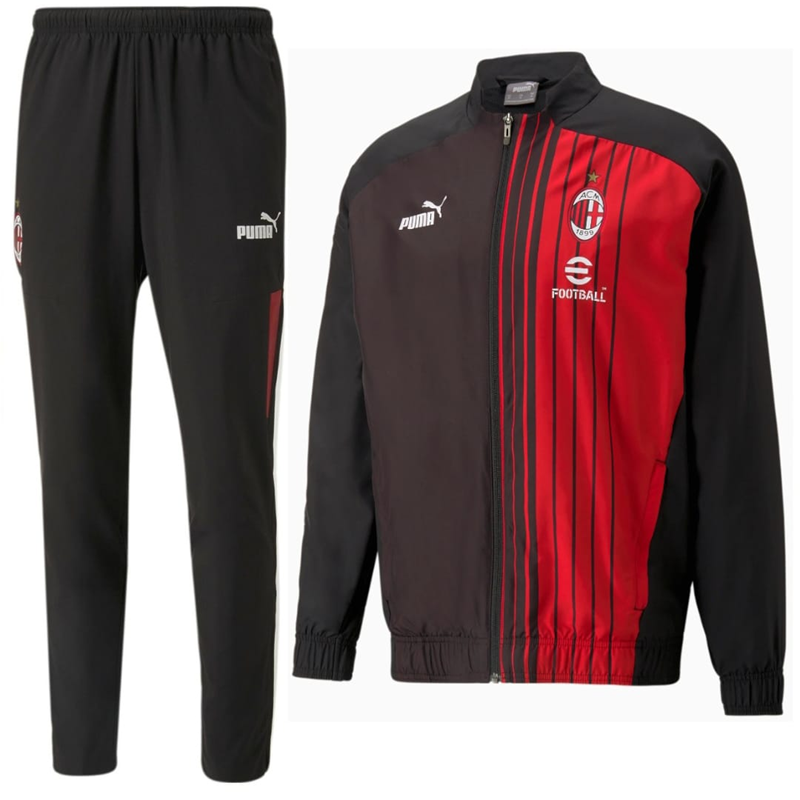 AC Milan Full Zip Giacca Nero rosso Uomo 2022 2023