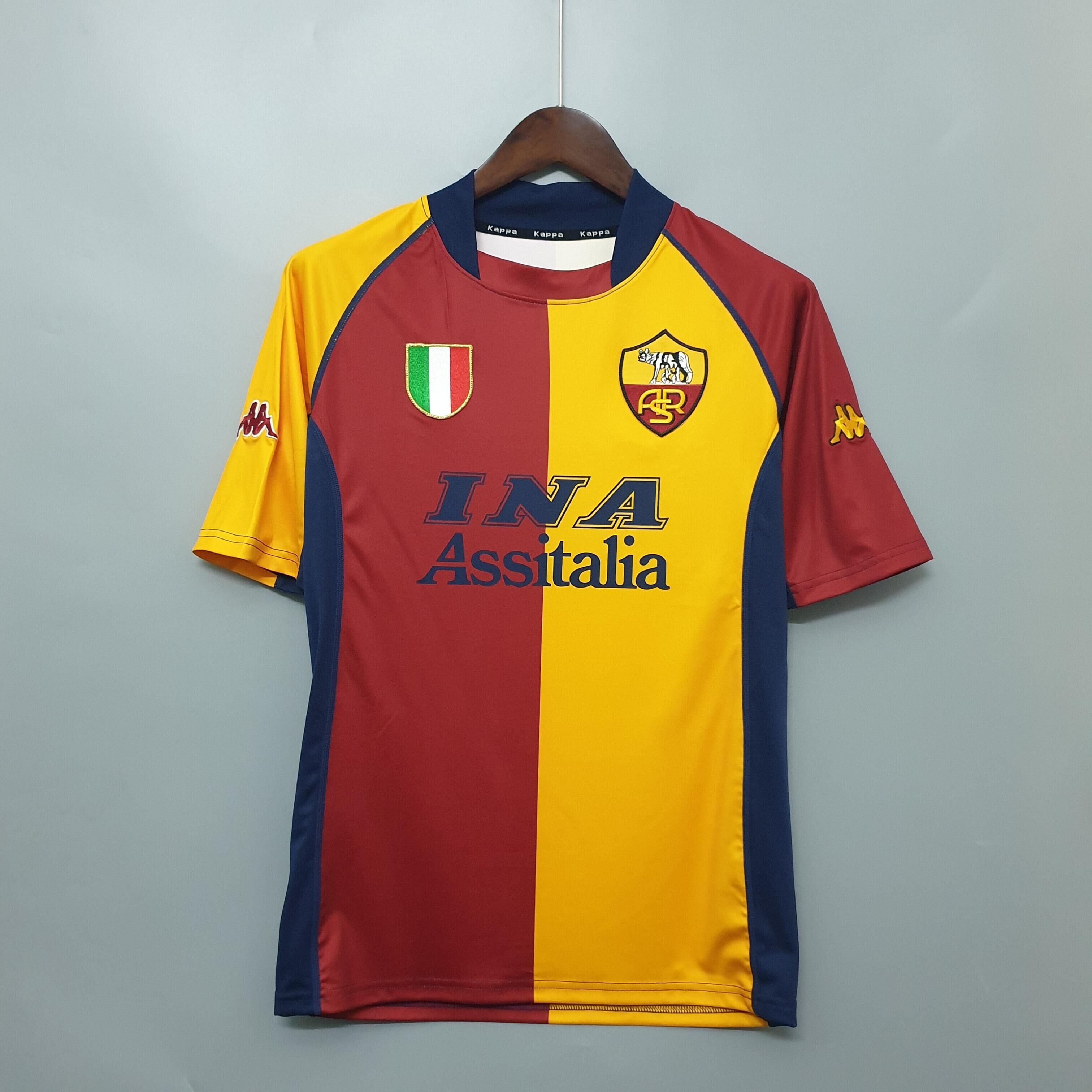 Prima Retro Maglia Calcio As Roma 2001-2002 DX1