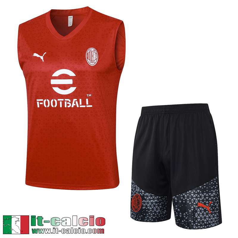 AC Milan Tute Calcio Senza maniche rosso Uomo 2023 2024 A128