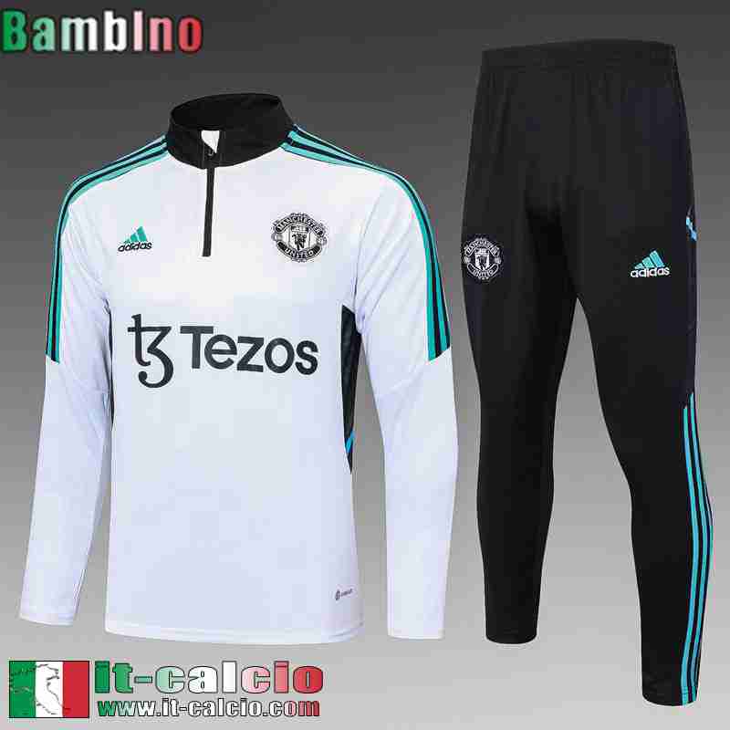 Manchester United Tute Calcio Bianco Bambino 2023 2024 C40