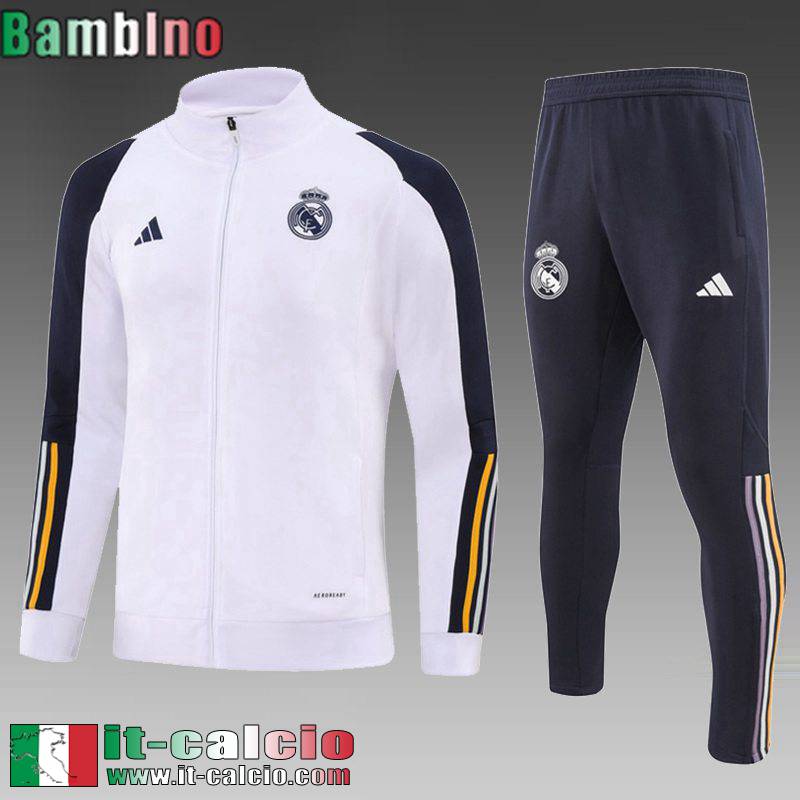 Real Madrid Full-Zip Bianco Bambino 2023 2024 C54