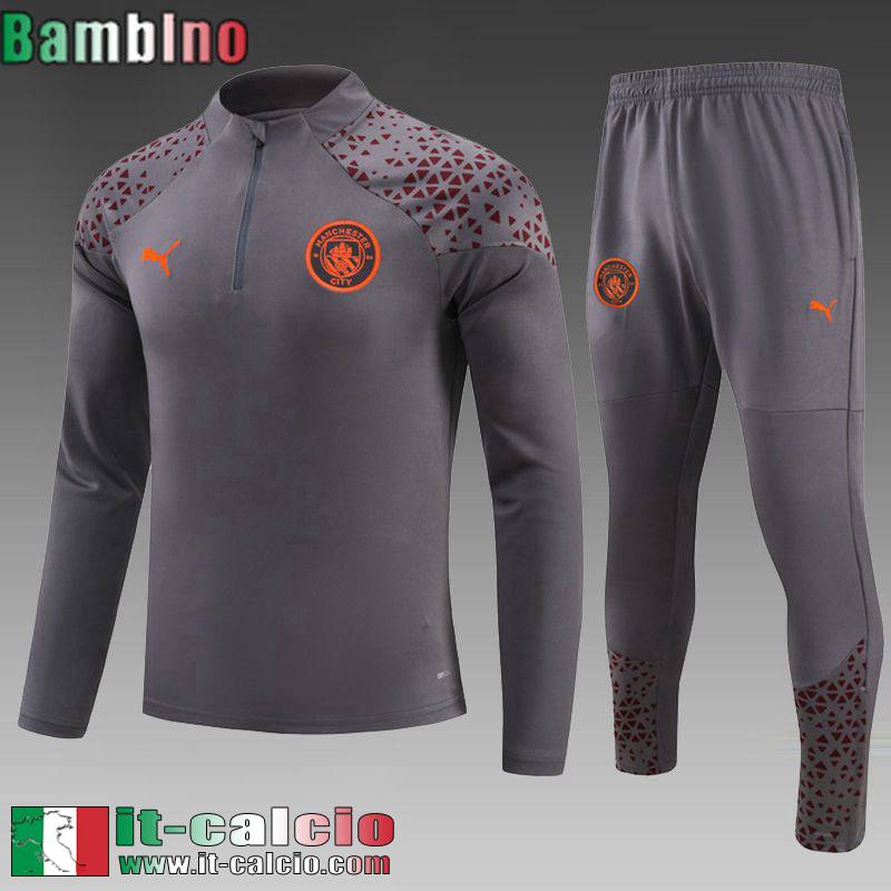 Manchester City Tute Calcio grigio scuro Bambino 2023 2024 C60