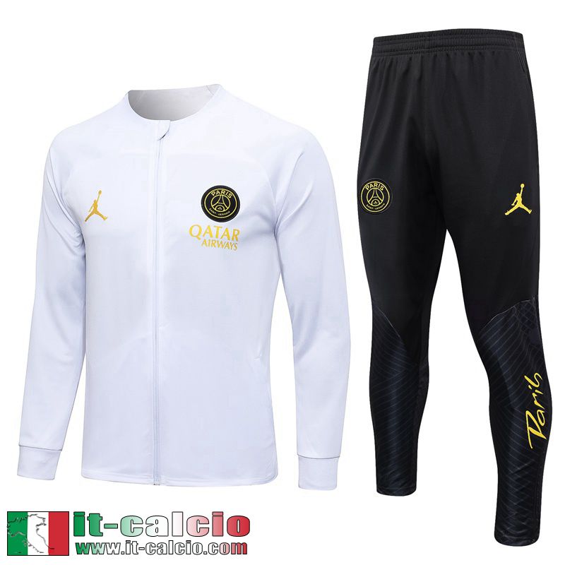 PSG Full-Zip Giacca Bianco Uomo 2023 2024 JK701