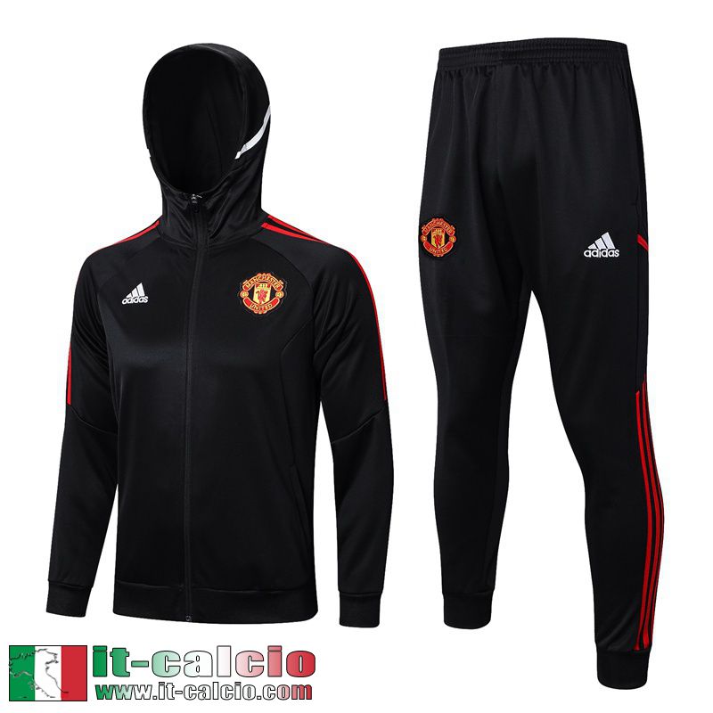 Manchester United Full-Zip Giacca Cappuccio nero Uomo 2023 2024 JK713