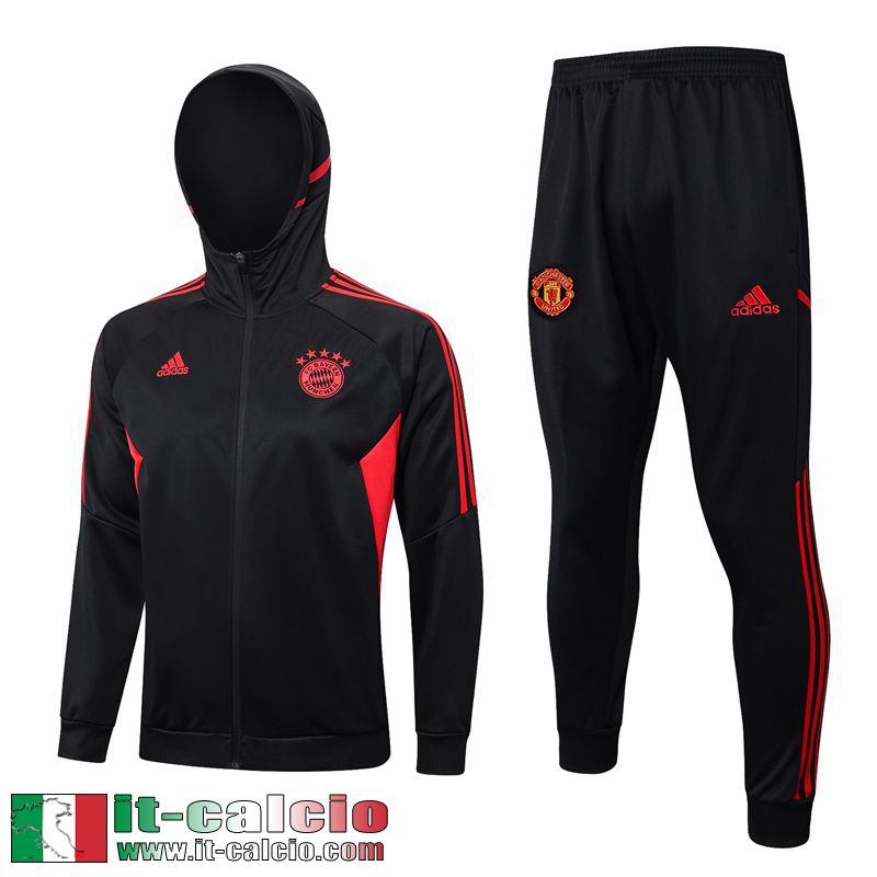 Bayern Monaco Full-Zip Giacca Cappuccio nero Uomo 2023 2024 JK717