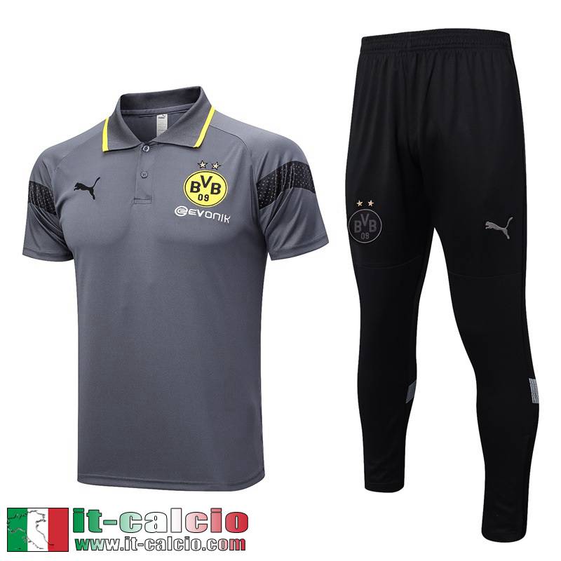 Borussia Dortmund Polo Shirts grigio Uomo 2023 2024 PL638