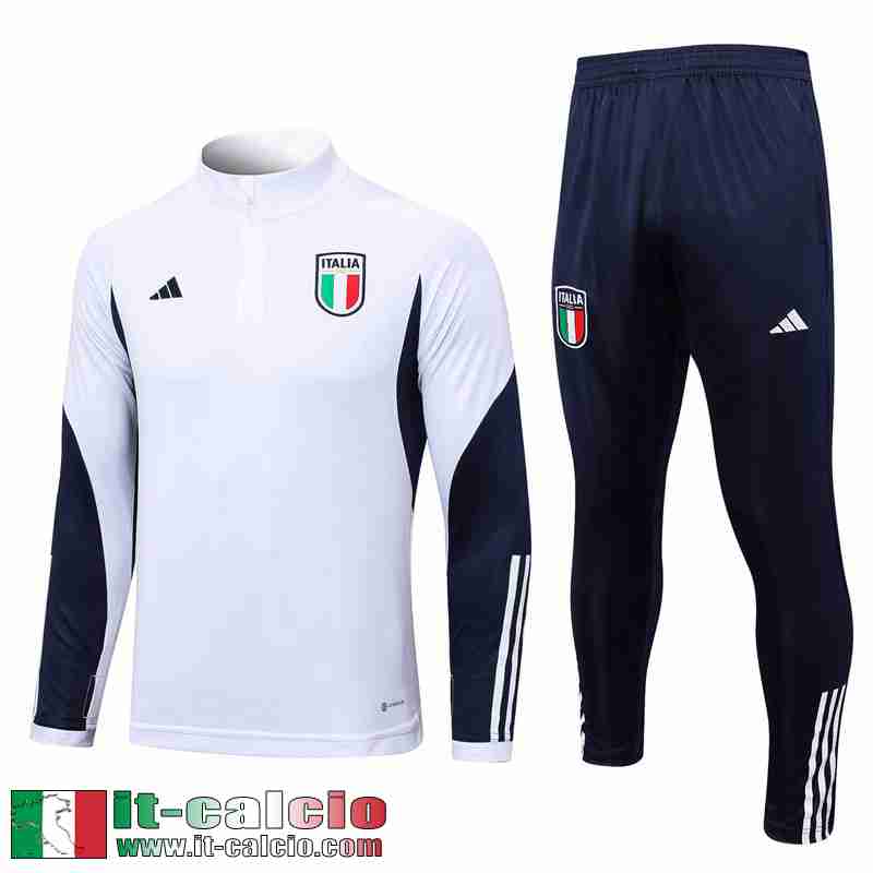 Italia Tute Calcio Bianco Uomo 2023 2024 TG742