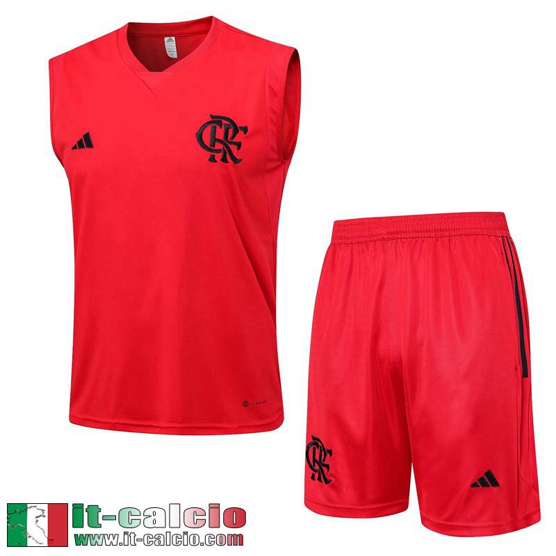 Flamengo Tute Calcio Senza maniche rosso Uomo 2023 2024 TG774