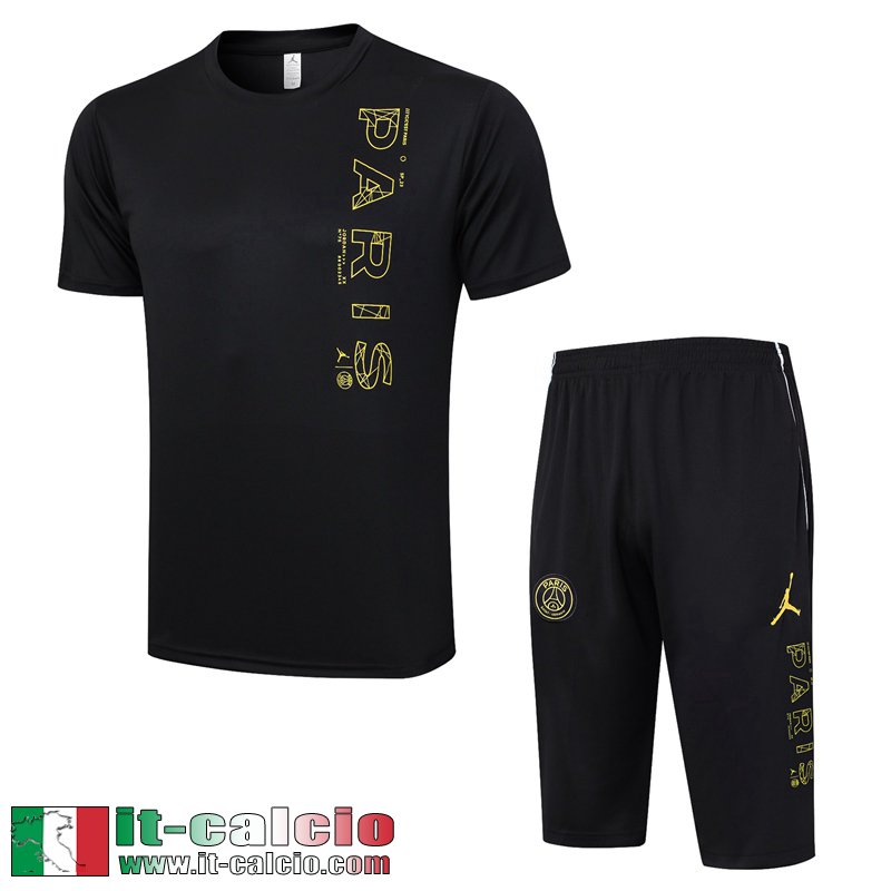 PSG Tute Calcio T Shirt nero Uomo 2023 2024 TG775