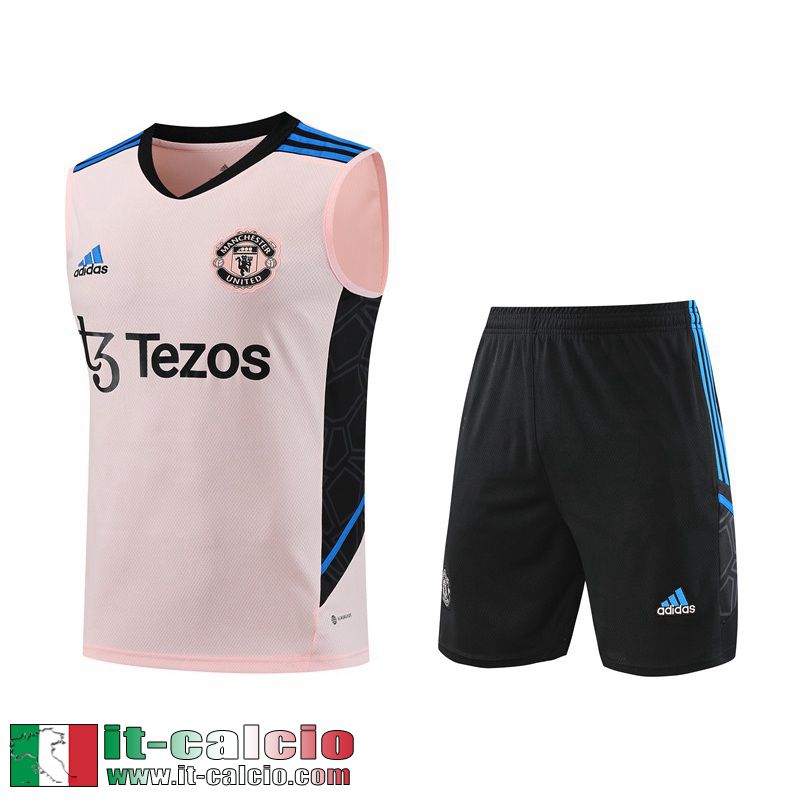 Manchester United Tute Calcio Senza maniche rosa Uomo 2023 2024 TG787