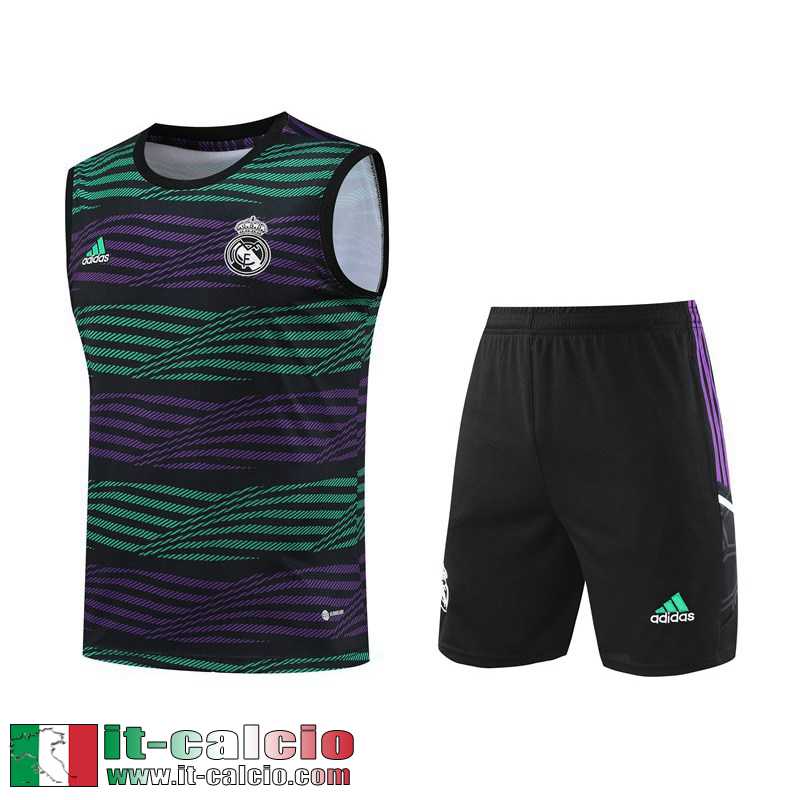 Real Madrid Tute Calcio Senza maniche verde porpora Uomo 2023 2024 TG798