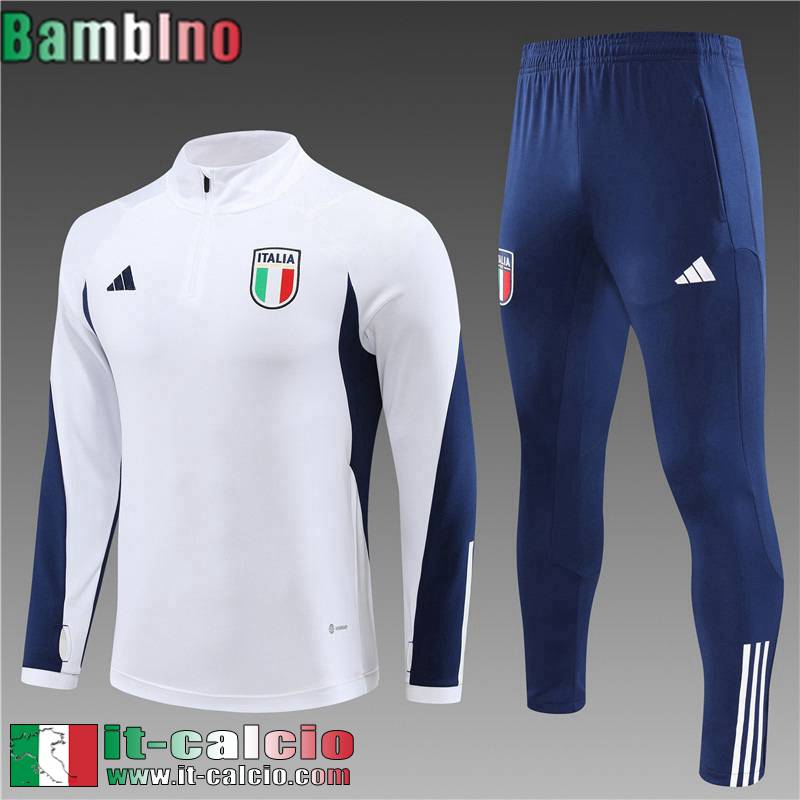 Italia Tute Calcio Bianco Bambini 2023 2024 TK583