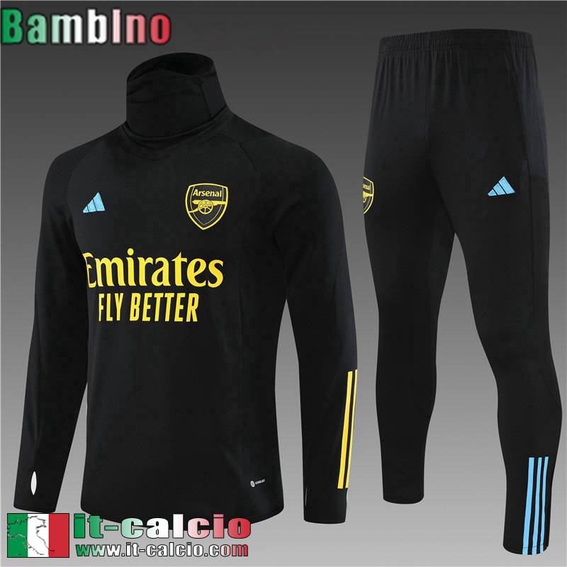 Arsenal Tute Calcio Collo alto nero Bambini 2023 2024 TK587