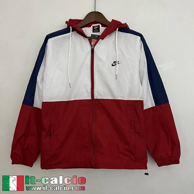 Sport Giacca a vento Cappuccio rosso bianco Uomo 2023 2024 WK251