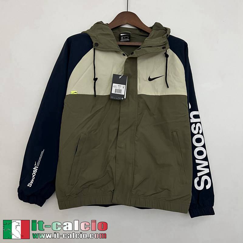 Sport Giacca a vento Cappuccio Verde Uomo 2023 2024 WK263