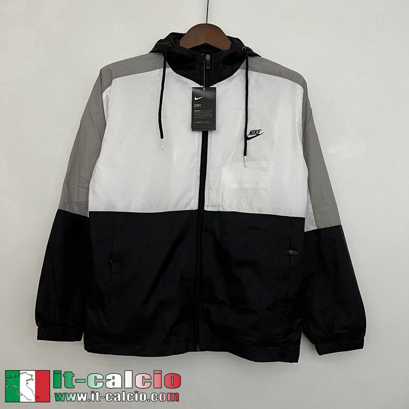 Sport Giacca a vento Cappuccio bianco nero Uomo 2023 2024 WK264