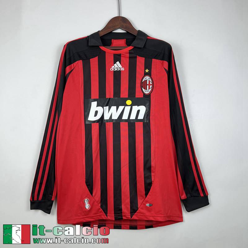 AC Milan Retro Maglia Calcio Prima Uomo Manga Larga 07 08 FG261