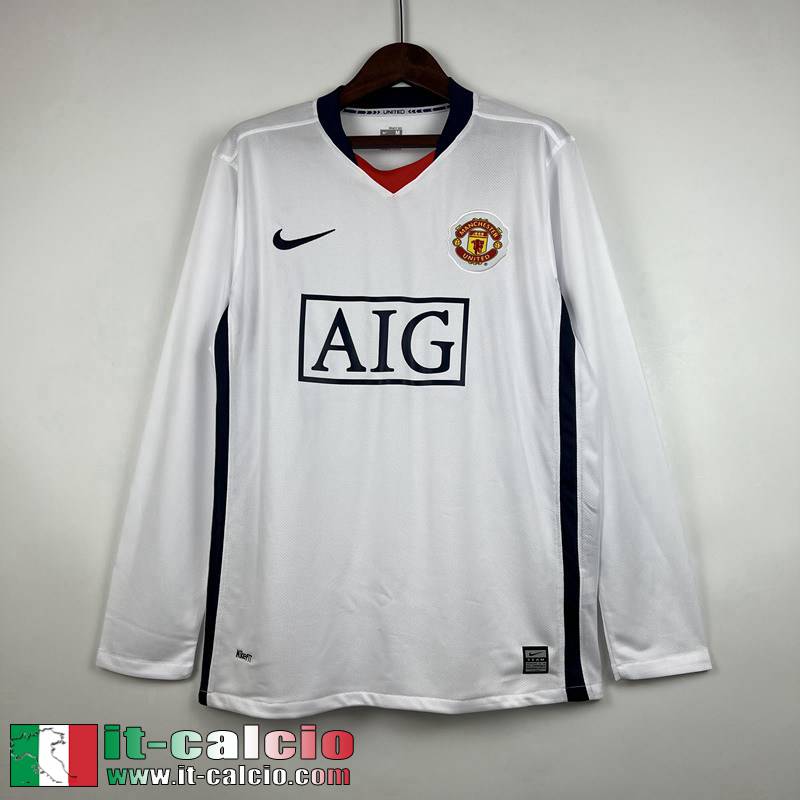 Manchester United Retro Maglia Calcio Uomo Manga Larga 07 08 FG266