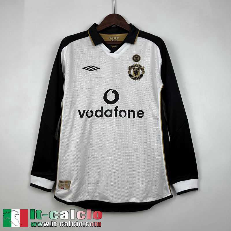 Manchester United Retro Maglia Calcio Uomo Manga Larga 01 02 100th FG267