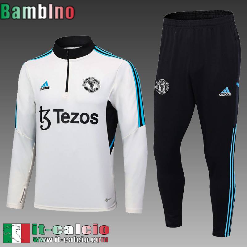 Manchester United Tute Calcio Bianco Bambini 2023 2024 TK595