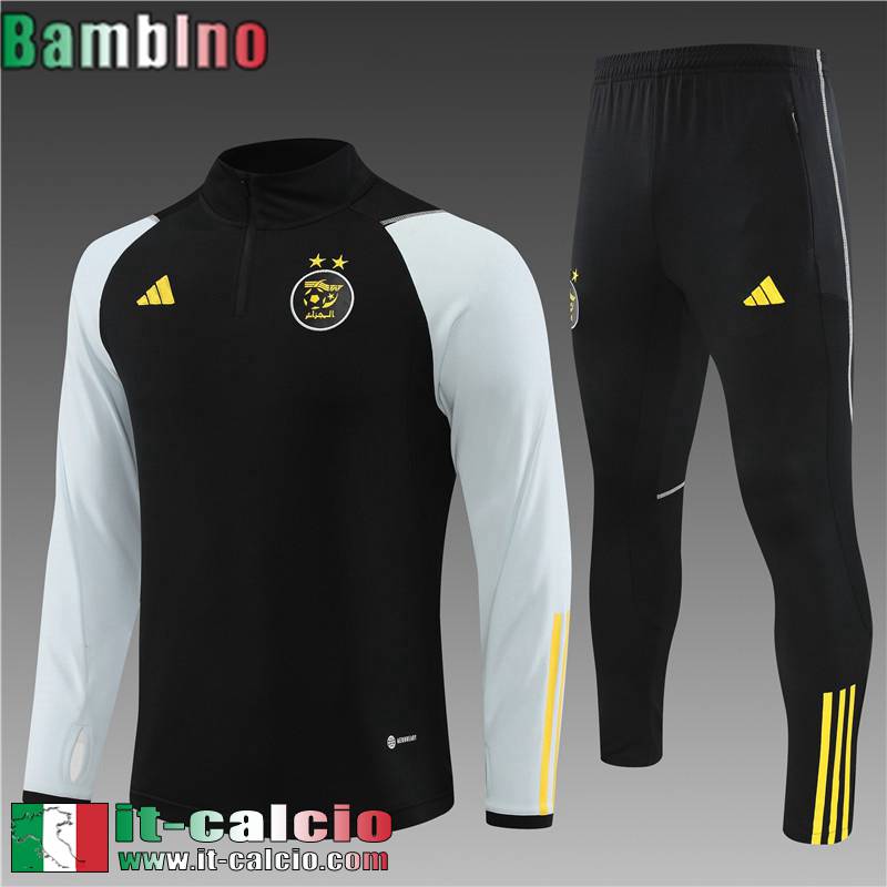 Algeria Tute Calcio nero Bambini 2023 2024 TK606