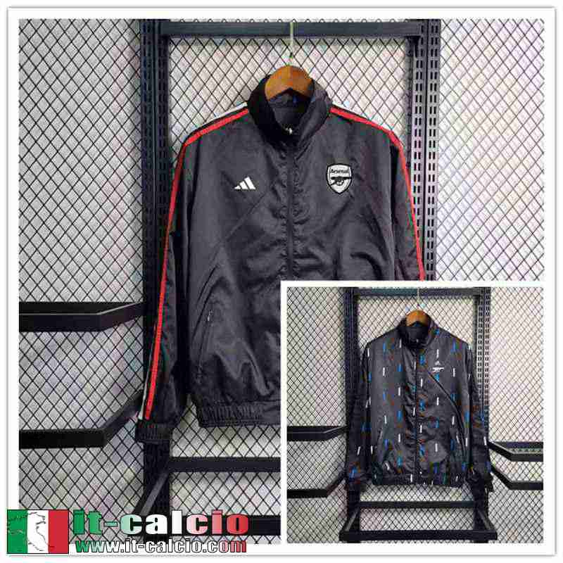 Arsenal Giacca a vento Abiti reversibili grigio scuro Uomo 2023 2024 WK435