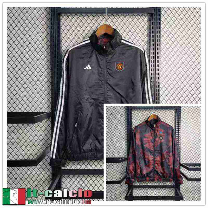 Manchester United Giacca a vento Abiti reversibili grigio scuro Uomo 2023 2024 WK441