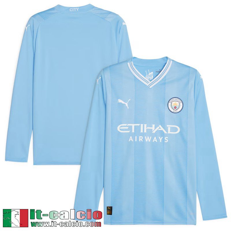 Manchester City Maglia Calcio Prima Uomo Manga Larga 2023 2024