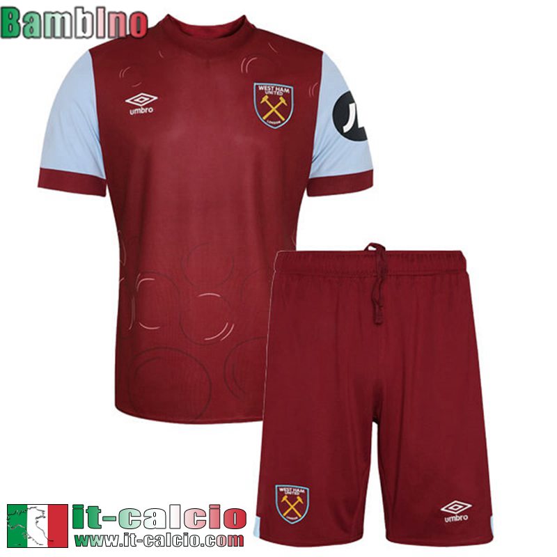 West Ham United Maglia Calcio Prima Bambini 2023 2024