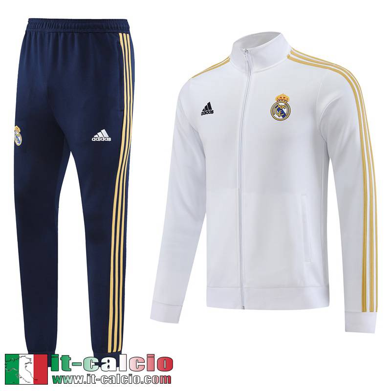 Real Madrid Full-Zip Giacca Bianco Uomo 2023 2024 JK736